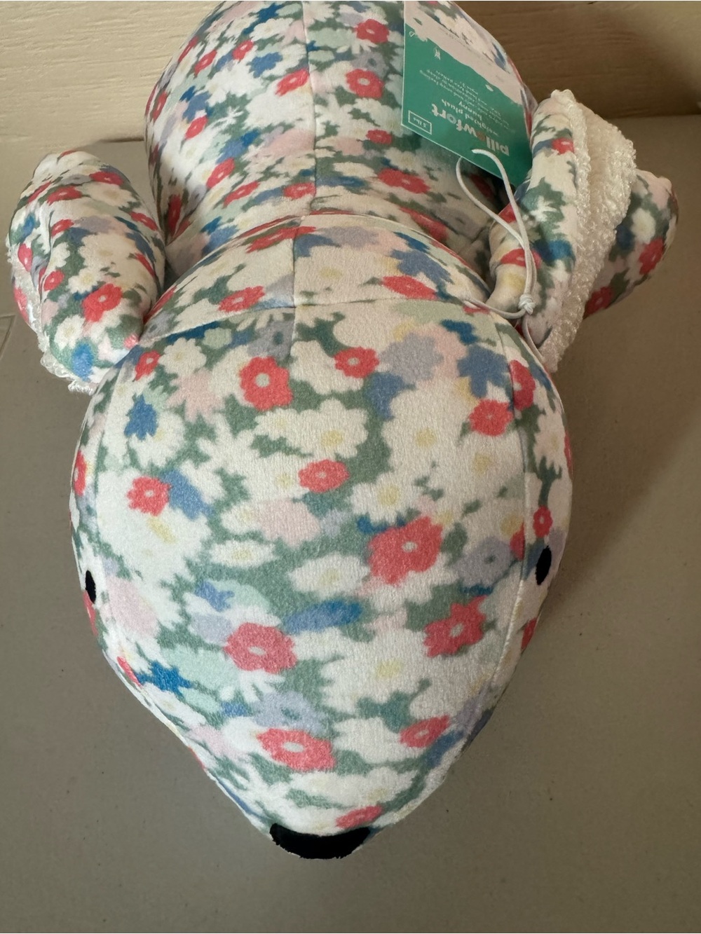 Floral Plush Bear in Soft Pastel Print